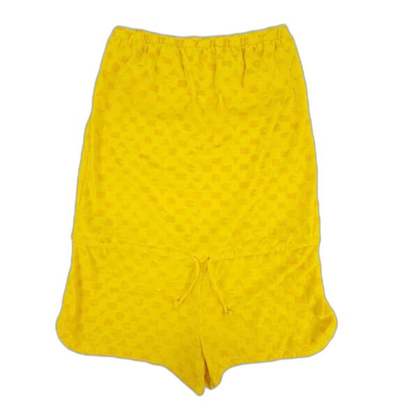 MARC JACOBS 90s Velour Logo Swim Cover Up Resort Romper Yellow Y2k Sporty Glam - Picture 1 of 9